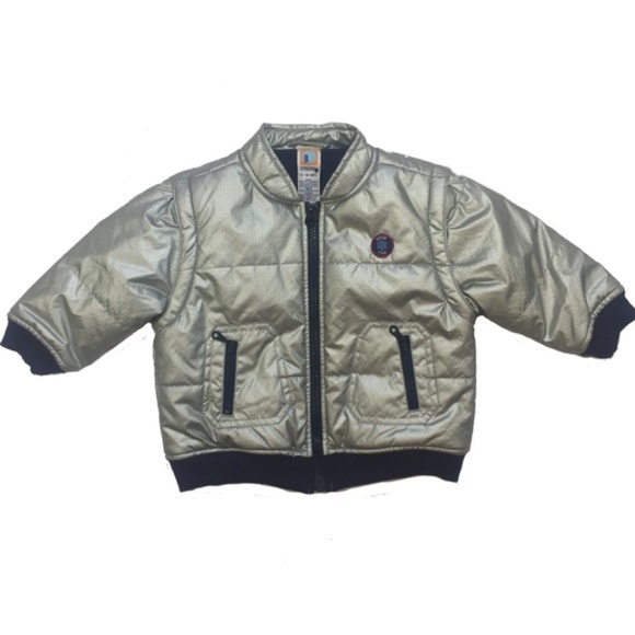 Silver Puffer Jacket by GYMBOREE - Size 12… - Picture 1 of 5